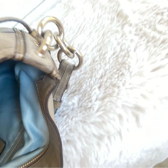 COACH Colette Grey Tan Op Art Leather Hobo Shoulder Bag 16442 - Picture 10 of 10